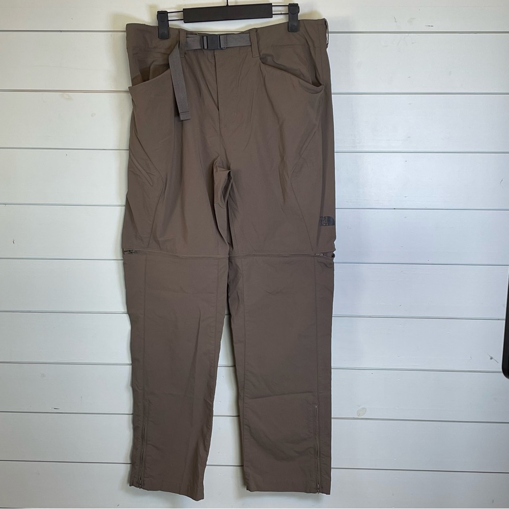 The North Face hiking pants dark tan color men's size 34